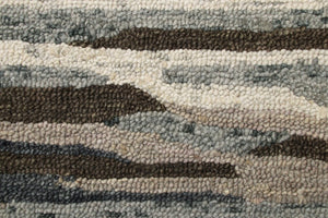Homeroots 6' Gray And Brown Round Wool Hand Tufted Area Rug  Wool 396195