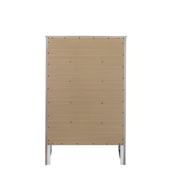 English Elm Daniel Assembled 5-Drawer Chest with English Dovetail Drawers, Metal Hardware & Solid Wood Frame White 51 L x 34 W x 18 H B078P400747