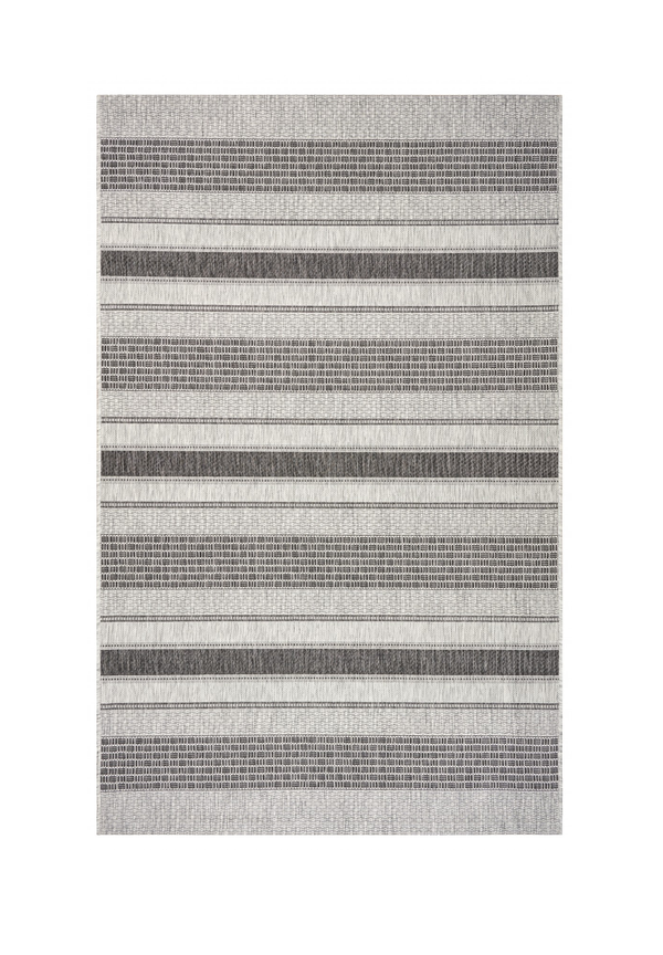 Homeroots 8' X 10' Gray And Black Indoor Outdoor Area Rug  Polypropylene 396232