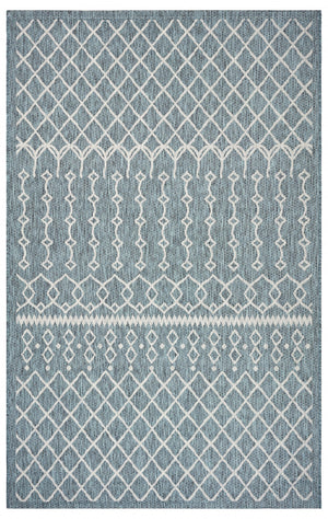 Homeroots 5' X 8' Blue And Gray Indoor Outdoor Area Rug  Polypropylene 396235