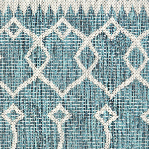 Homeroots 5' X 8' Blue And Gray Indoor Outdoor Area Rug  Polypropylene 396235