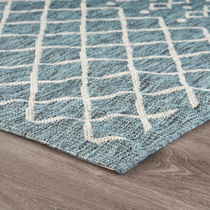 Homeroots 5' X 8' Blue And Gray Indoor Outdoor Area Rug  Polypropylene 396235
