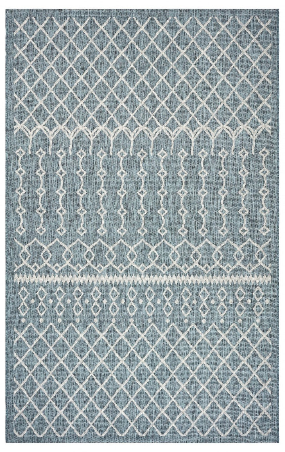 HomeRoots 8' Contemporary Blue and Gray Indoor/Outdoor Area Rug for Versatile Spaces - Durable & Stylish 8' x 10' 396237