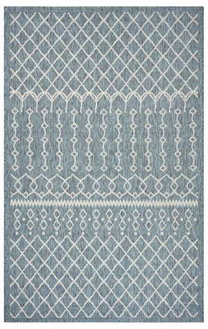 HomeRoots 8' Contemporary Blue and Gray Indoor/Outdoor Area Rug for Versatile Spaces - Durable & Stylish 8' x 10' 396237