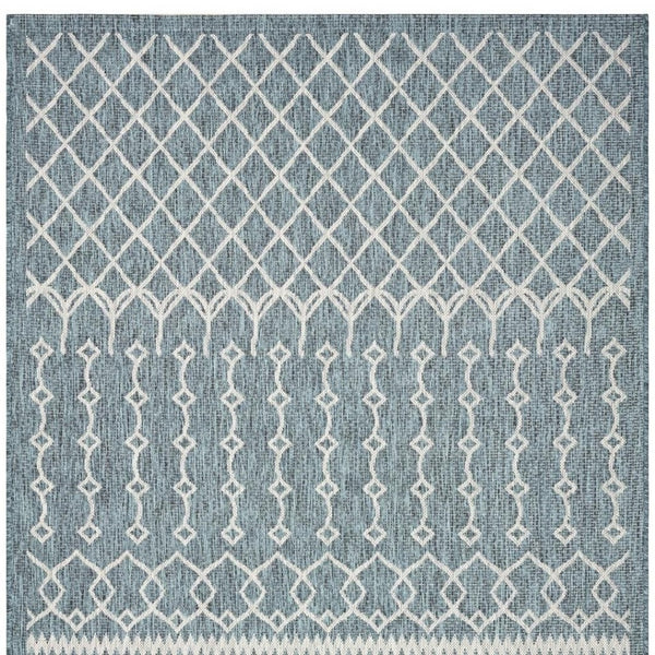 HomeRoots 8' Contemporary Blue and Gray Indoor/Outdoor Area Rug for Versatile Spaces - Durable & Stylish 8' x 10' 396237