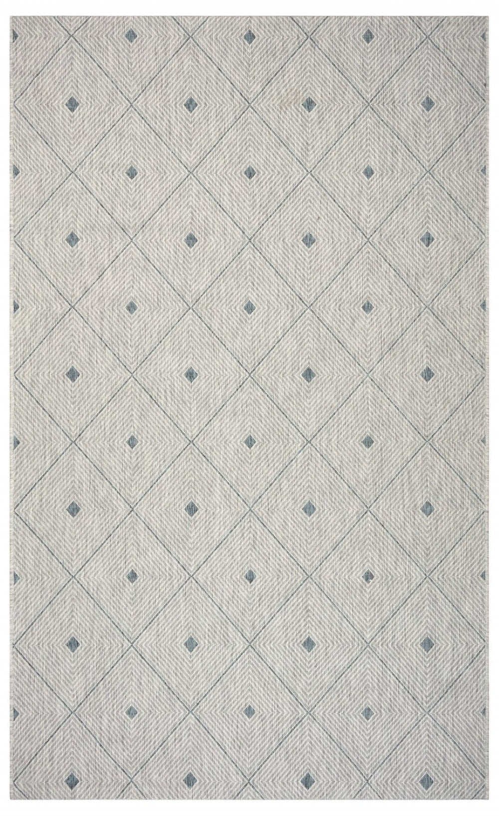 HomeRoots 8' Versatile Blue and Gray Indoor Outdoor Area Rug for Stylish Spaces, Easy Care, and Durability 8' x 10' 396240