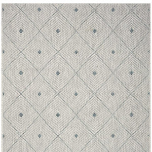 HomeRoots 8' Versatile Blue and Gray Indoor Outdoor Area Rug for Stylish Spaces, Easy Care, and Durability 8' x 10' 396240