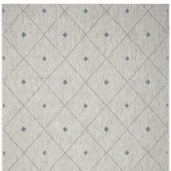 HomeRoots 8' Versatile Blue and Gray Indoor Outdoor Area Rug for Stylish Spaces, Easy Care, and Durability 8' x 10' 396240