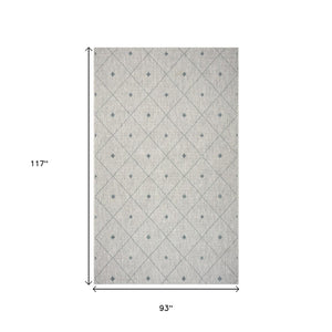 HomeRoots 8' Versatile Blue and Gray Indoor Outdoor Area Rug for Stylish Spaces, Easy Care, and Durability 8' x 10' 396240