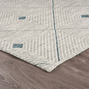 HomeRoots 8' Versatile Blue and Gray Indoor Outdoor Area Rug for Stylish Spaces, Easy Care, and Durability 8' x 10' 396240