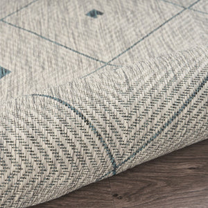 HomeRoots 8' Versatile Blue and Gray Indoor Outdoor Area Rug for Stylish Spaces, Easy Care, and Durability 8' x 10' 396240