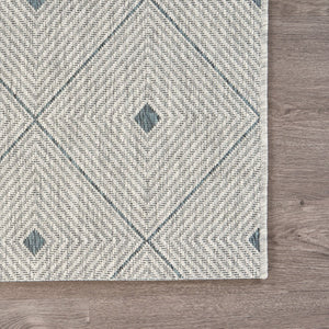 HomeRoots 8' Versatile Blue and Gray Indoor Outdoor Area Rug for Stylish Spaces, Easy Care, and Durability 8' x 10' 396240