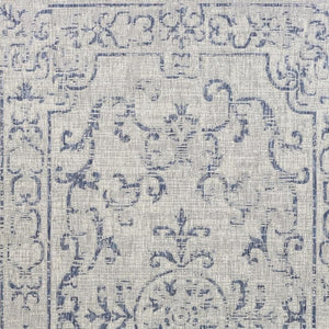 HomeRoots 8' Blue and Gray Indoor Outdoor Area Rug – Stylish, Durable, and Easy to Clean for Any Space 8' x 10' 396243