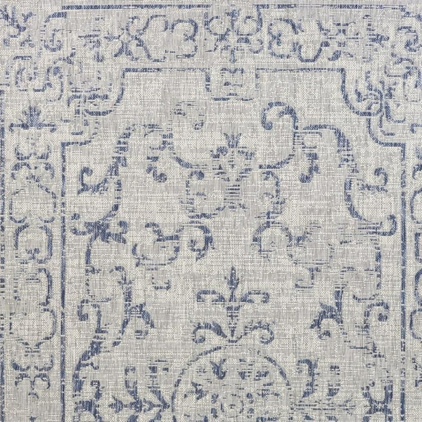 HomeRoots 8' Blue and Gray Indoor Outdoor Area Rug – Stylish, Durable, and Easy to Clean for Any Space 8' x 10' 396243