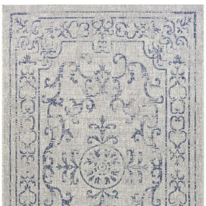 HomeRoots 8' Blue and Gray Indoor Outdoor Area Rug – Stylish, Durable, and Easy to Clean for Any Space 8' x 10' 396243