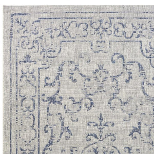 HomeRoots 8' Blue and Gray Indoor Outdoor Area Rug – Stylish, Durable, and Easy to Clean for Any Space 8' x 10' 396243