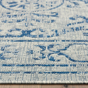 HomeRoots 8' Blue and Gray Indoor Outdoor Area Rug – Stylish, Durable, and Easy to Clean for Any Space 8' x 10' 396243