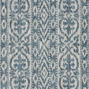 HomeRoots 8' Blue and Gray Indoor Outdoor Area Rug – Stylish, Durable, and Easy to Clean for Any Space 8' Round 396245
