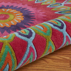 HomeRoots 8' Pink Wool Hand-Tufted Rug – Artisan Crafted for Cozy Elegance in Modern Living Spaces 8' Round 396252