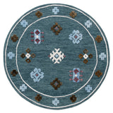 Area Rugs - Hand-Hooked Blue Wool Rug for Elegant Living Spaces, Perfect for Hardwood Floors