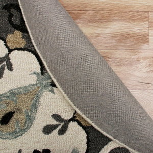 HomeRoots 5' Gray Wool Area Rug – Handmade, Cozy, and Durable Design for Any Room's Artful Touch 5' Round 396261