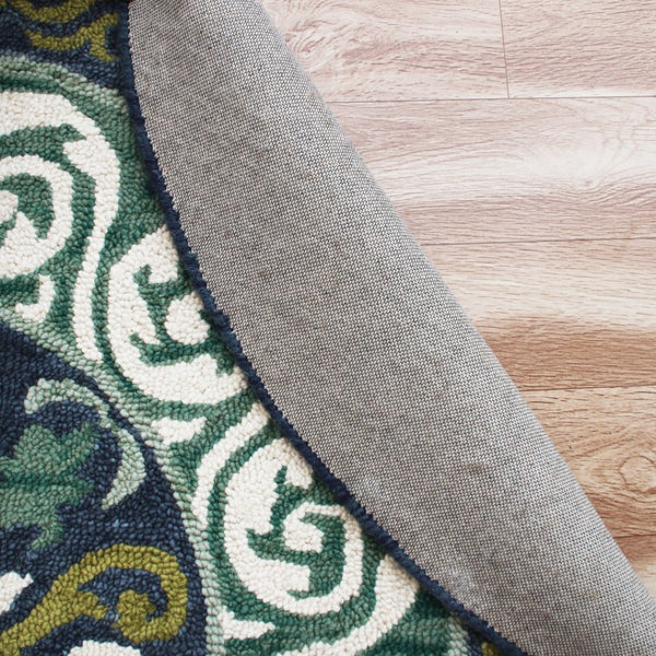 HomeRoots 7' Ornate Medallion Area Rug in Calming Blue and Green Tones for Elegant Home Décor and Style 7' Round 396264