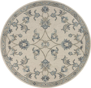 HomeRoots 5' Green Wool Hand-Tufted Rug - Timeless Elegance for Any Space, Durable, Soft, and Artisan Crafted 5' Round Round 396273