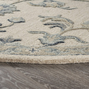 HomeRoots 5' Green Wool Hand-Tufted Rug - Timeless Elegance for Any Space, Durable, Soft, and Artisan Crafted 5' Round Round 396273