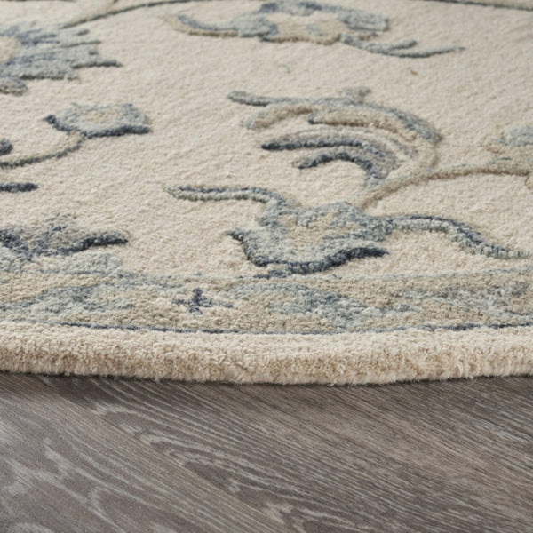 HomeRoots 5' Green Wool Hand-Tufted Rug - Timeless Elegance for Any Space, Durable, Soft, and Artisan Crafted 5' Round Round 396273
