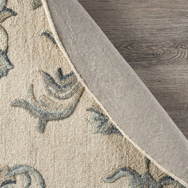 Homeroots 5' Light Blue Round Wool Hand Tufted Area Rug  Wool 396273