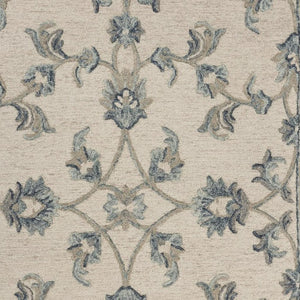 HomeRoots 7' Light Blue Wool Hand-Tufted Area Rug – Plush, Durable, Elegant Design for Timeless Style in Any Room 7' X 9' Rectangle 396275