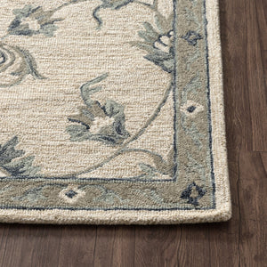 HomeRoots 7' Light Blue Wool Hand-Tufted Area Rug – Plush, Durable, Elegant Design for Timeless Style in Any Room 7' X 9' Rectangle 396275