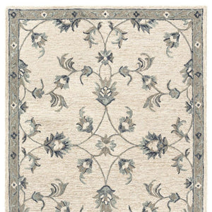 HomeRoots 7' Light Blue Wool Hand-Tufted Area Rug – Plush, Durable, Elegant Design for Timeless Style in Any Room 7' X 9' Rectangle 396275