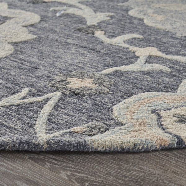HomeRoots 7' Light Blue Wool Hand-Tufted Area Rug – Plush, Durable, Elegant Design for Timeless Style in Any Room 5' Round Round 396277