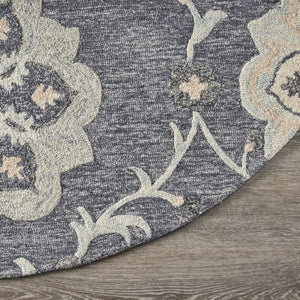 HomeRoots 7' Light Blue Wool Hand-Tufted Area Rug – Plush, Durable, Elegant Design for Timeless Style in Any Room 5' Round Round 396277