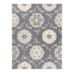 HomeRoots 7' Elegant Blue and Gray Wool Area Rug – Hand-Tufted for Comfort and Timeless Style in Any Home 7' X 9' Rectangle 396279