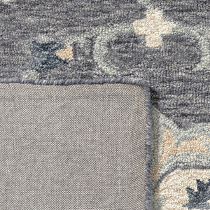HomeRoots 7' Elegant Blue and Gray Wool Area Rug – Hand-Tufted for Comfort and Timeless Style in Any Home 7' X 9' Rectangle 396279