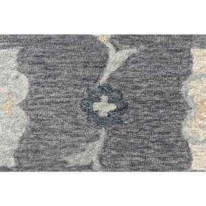 HomeRoots 7' Elegant Blue and Gray Wool Area Rug – Hand-Tufted for Comfort and Timeless Style in Any Home 7' X 9' Rectangle 396279