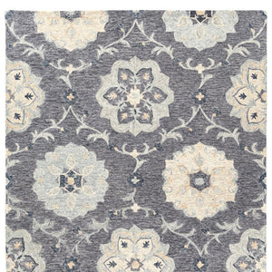 HomeRoots 7' Elegant Blue and Gray Wool Area Rug – Hand-Tufted for Comfort and Timeless Style in Any Home 7' X 9' Rectangle 396279