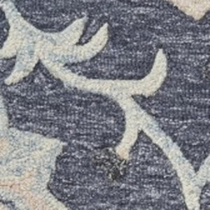 HomeRoots 7' Elegant Blue and Gray Wool Area Rug – Hand-Tufted for Comfort and Timeless Style in Any Home 7' X 9' Rectangle 396279