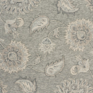 HomeRoots 7' Elegant Blue and Gray Wool Area Rug – Hand-Tufted for Comfort and Timeless Style in Any Home 5' X 7' Rectangle 396282