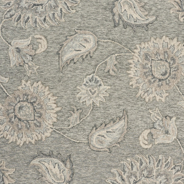 HomeRoots 7' Elegant Blue and Gray Wool Area Rug – Hand-Tufted for Comfort and Timeless Style in Any Home 5' X 7' Rectangle 396282