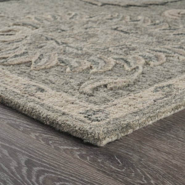 HomeRoots 7' Elegant Blue and Gray Wool Area Rug – Hand-Tufted for Comfort and Timeless Style in Any Home 5' X 7' Rectangle 396282