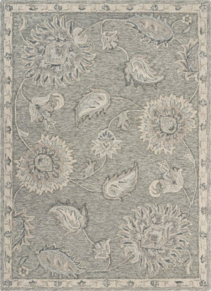 HomeRoots 7' Gray Wool Hand-Tufted Area Rug – Luxurious Soft Pile for Elegant Living Spaces & Timeless Style 7' X 9' Rectangle 396283