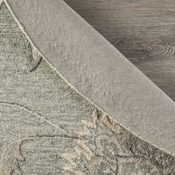 HomeRoots 7' Gray Wool Hand-Tufted Area Rug – Luxurious Soft Pile for Elegant Living Spaces & Timeless Style 7' Round Round 396284