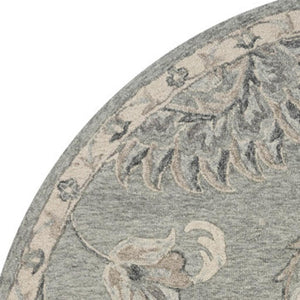 HomeRoots 7' Gray Wool Hand-Tufted Area Rug – Luxurious Soft Pile for Elegant Living Spaces & Timeless Style 7' Round Round 396284