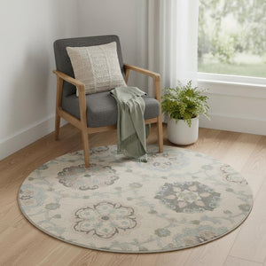 HomeRoots 7' Gray Wool Hand-Tufted Area Rug – Luxurious Soft Pile for Elegant Living Spaces & Timeless Style 5' Round Round 396285
