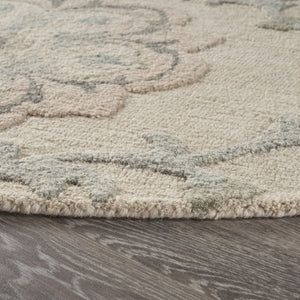 HomeRoots 7' Gray Wool Hand-Tufted Area Rug – Luxurious Soft Pile for Elegant Living Spaces & Timeless Style 5' Round Round 396285