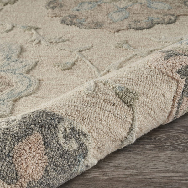 HomeRoots 7' Gray Wool Hand-Tufted Area Rug – Luxurious Soft Pile for Elegant Living Spaces & Timeless Style 5' Round Round 396285