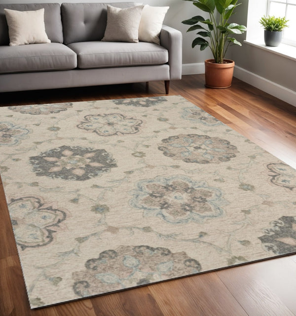 HomeRoots 7' Gray Wool Hand-Tufted Area Rug – Luxurious Soft Pile for Elegant Living Spaces & Timeless Style 5' X 7' Rectangle 396286